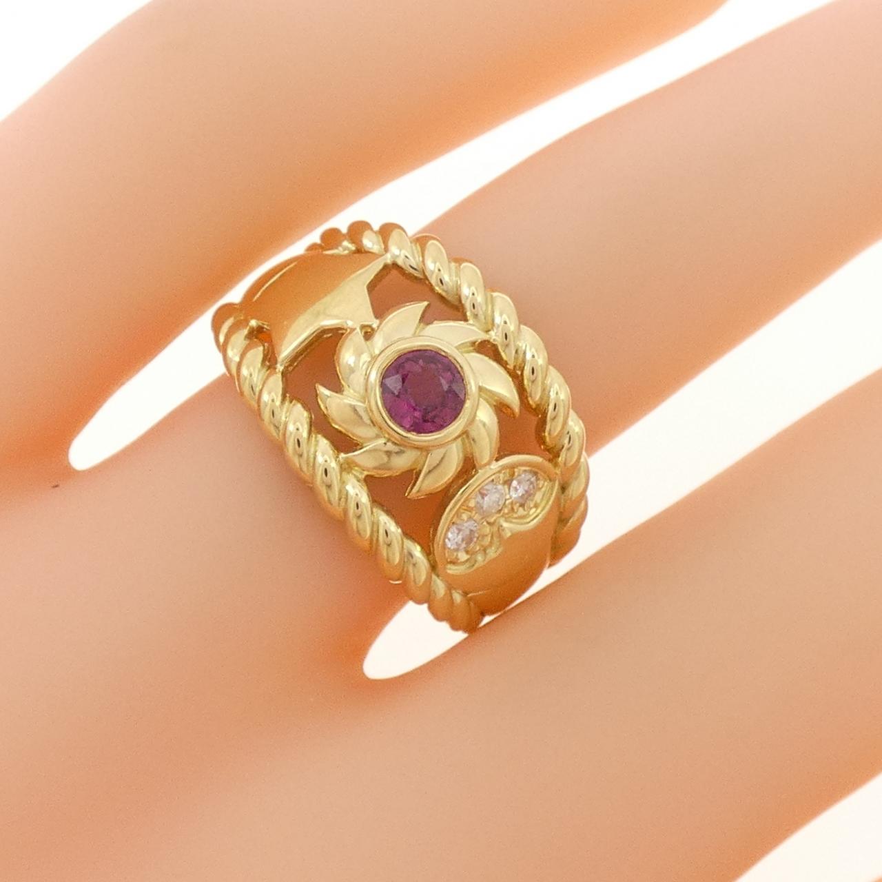 K18YG ルビー リング 0.23CT