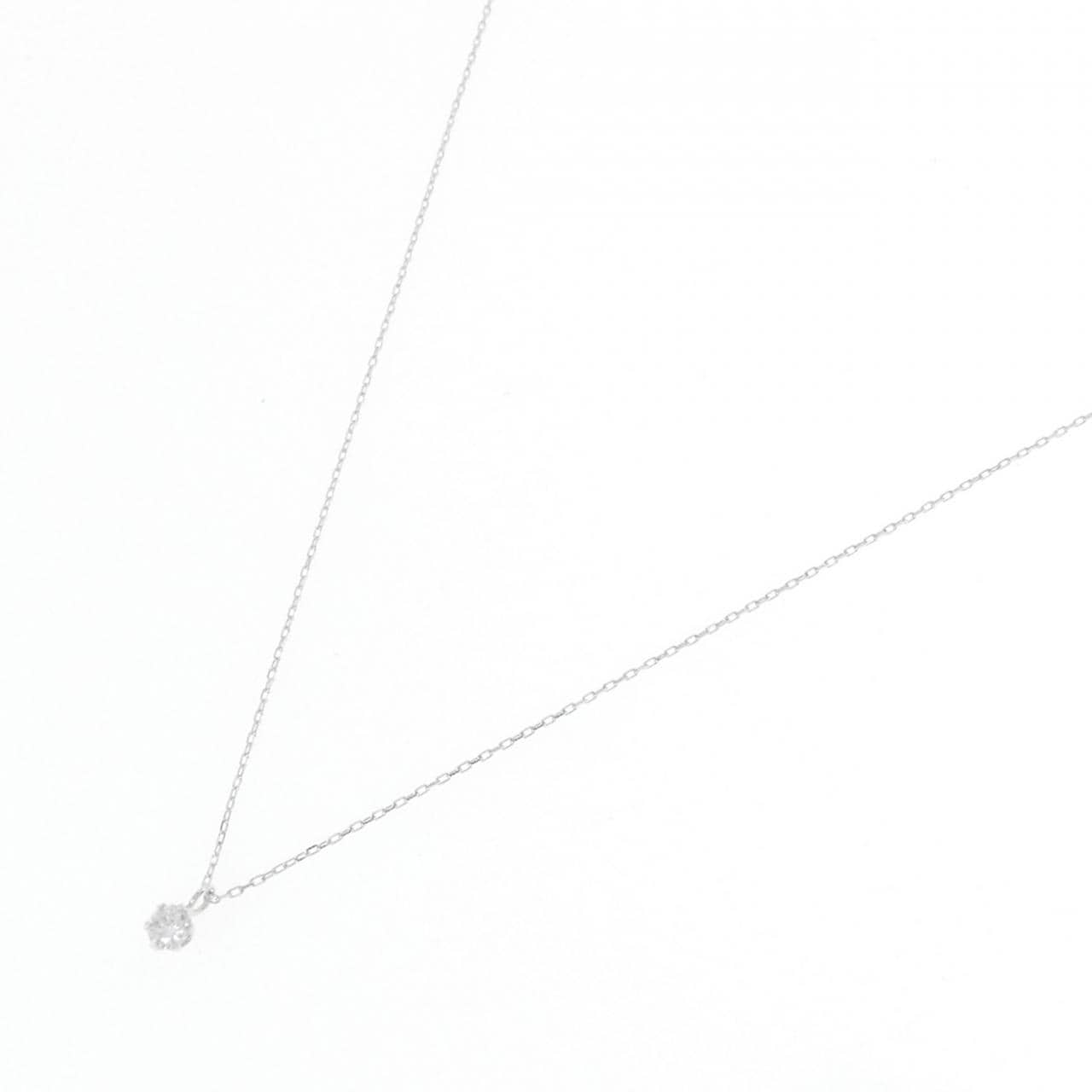 K18WG ソリティア ダイヤモンド ネックレス 0.10CT