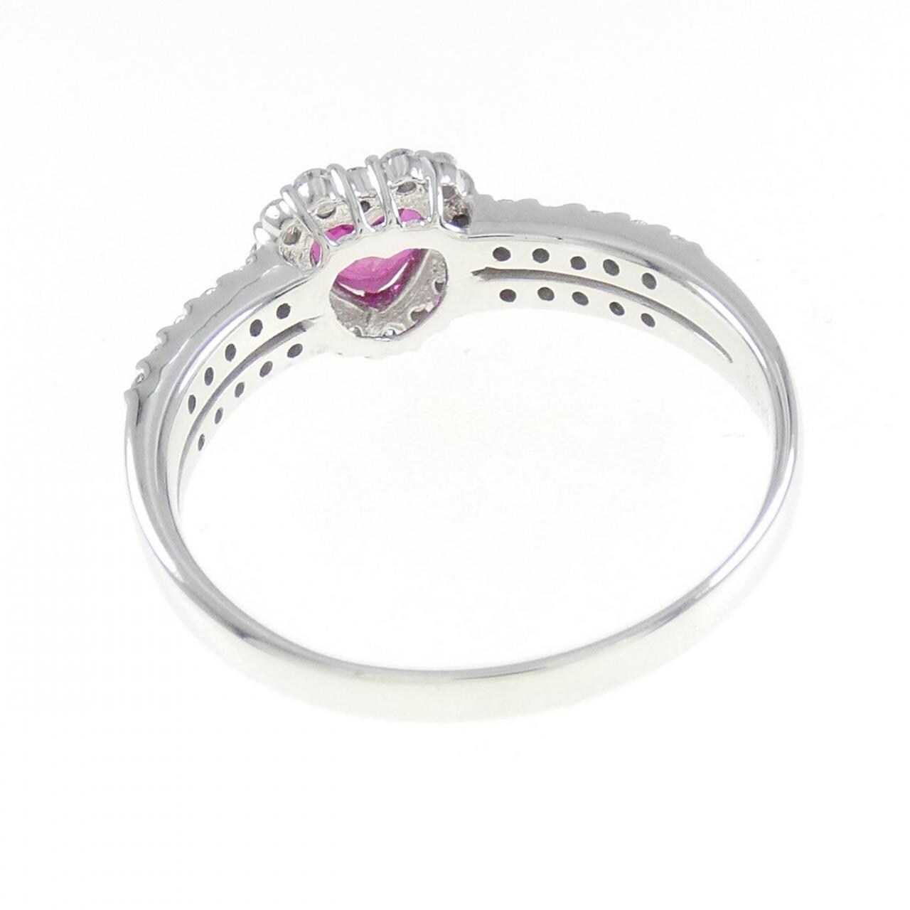 K18WG Heart Ruby Ring 0.80CT