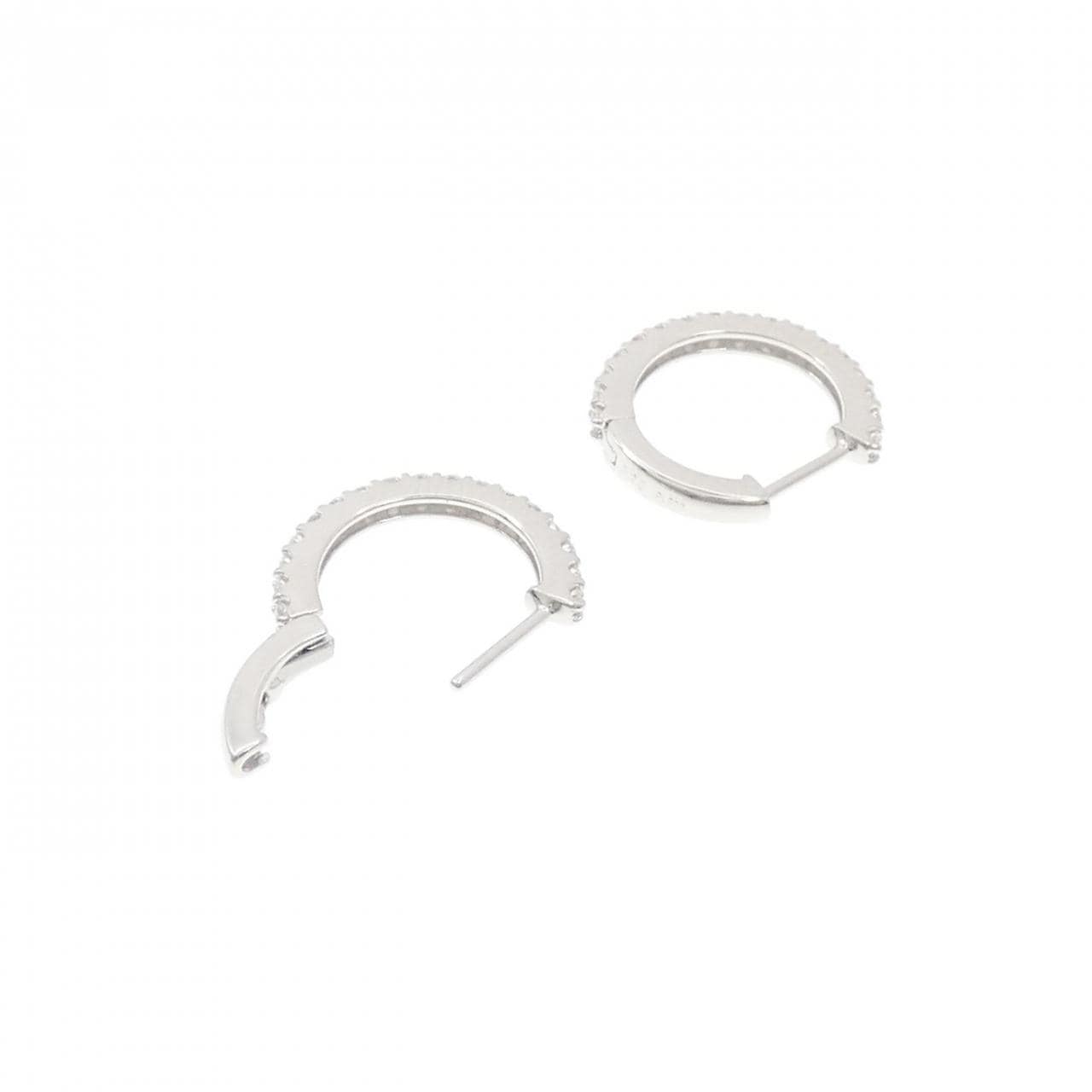 【新品】PT900 フープ ダイヤモンド ピアス 0.40CT