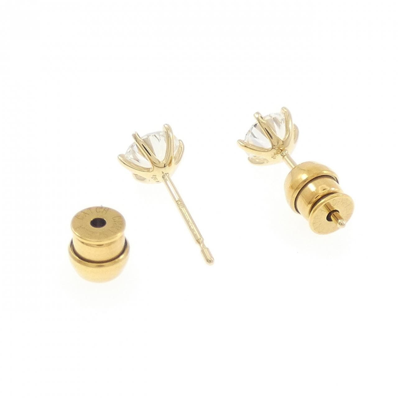 【リメイク】K18YG/ST ダイヤモンド ピアス 0.512CT 0.517CT F SI2 VG