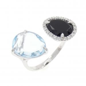 K18WG カラーストーン リング