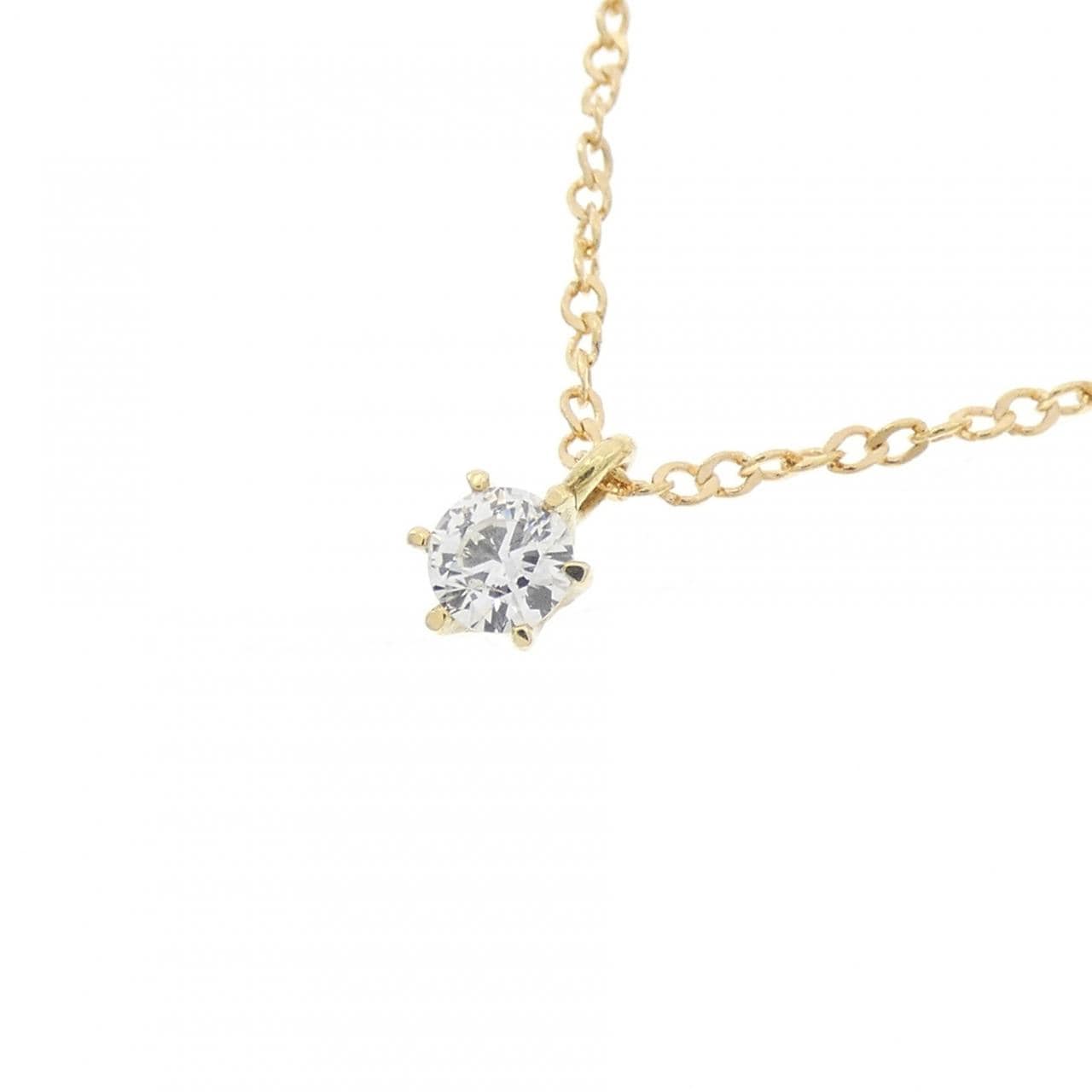 K18YG ソリティア ダイヤモンド ネックレス 0.10CT