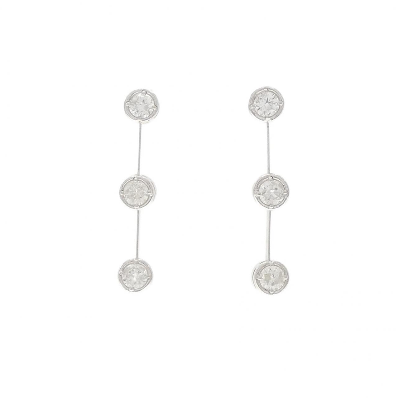 K18WG ダイヤモンド ピアス 0.60CT
