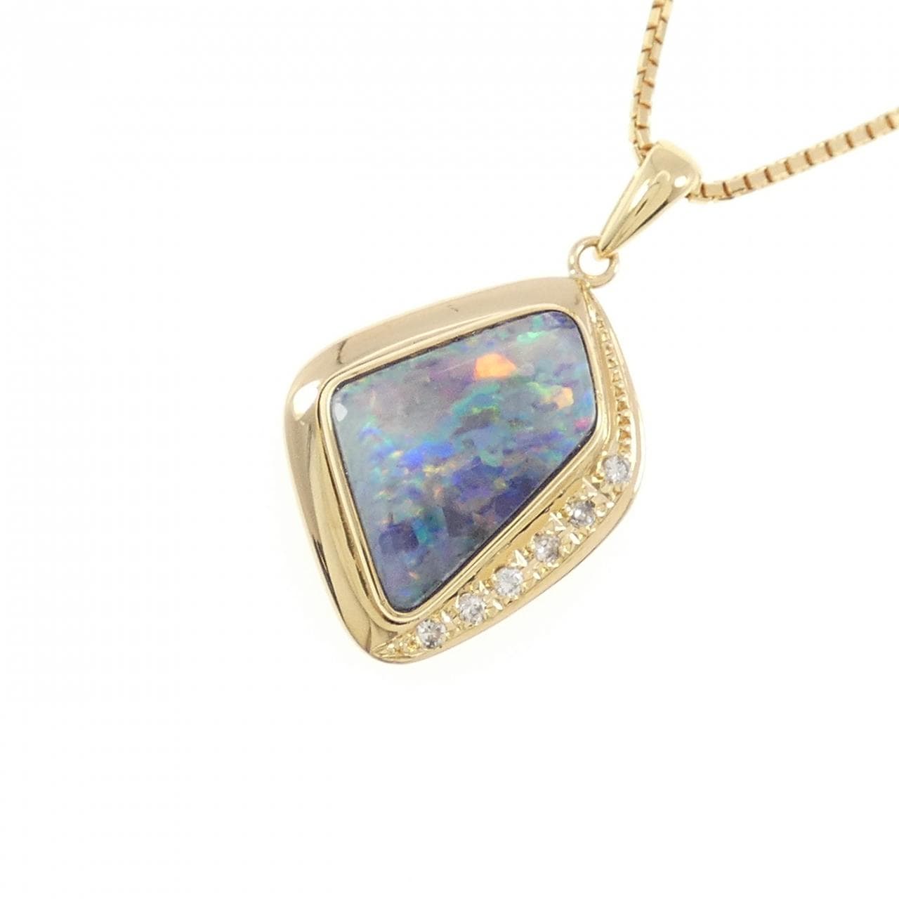 K18YG ボルダーオパール ネックレス 2.78CT