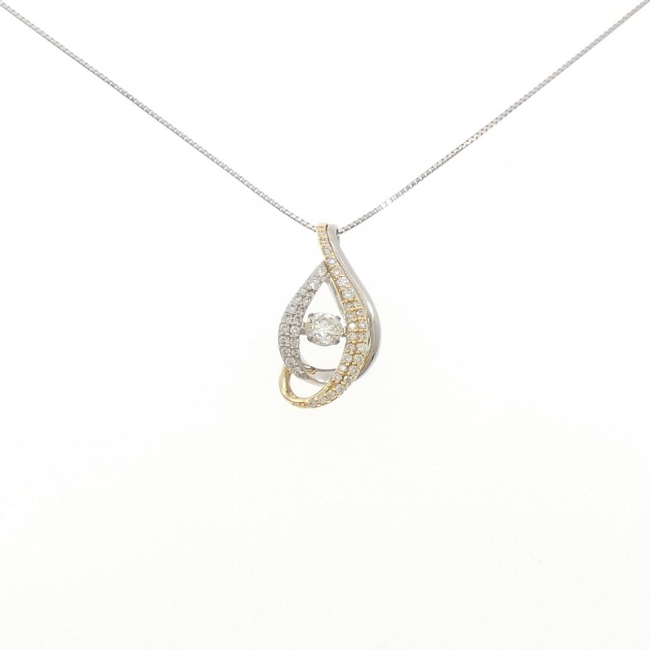 PT900/K18YG/PT850 ダイヤモンド ネックレス 0.30CT