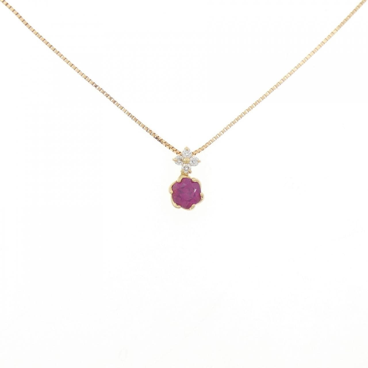 K18YG ルビー ネックレス 0.30CT