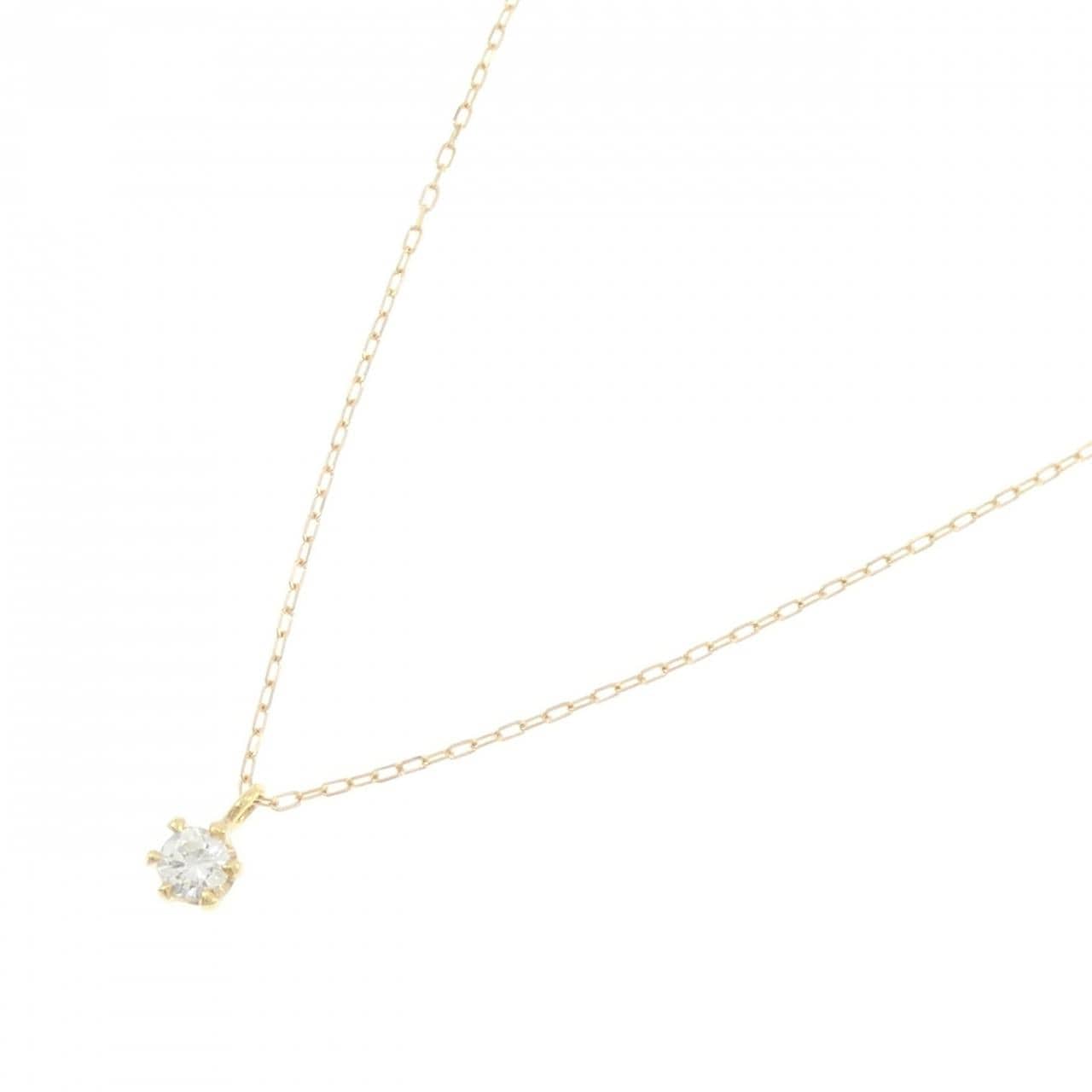 K18YG ソリティア ダイヤモンド ネックレス 0.10CT