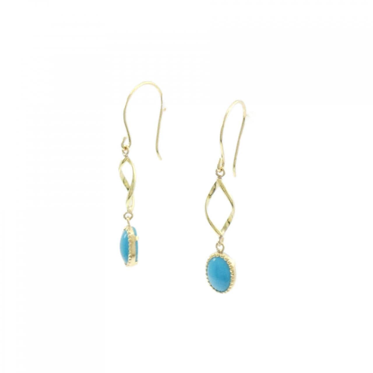 K18YG turquoise earrings