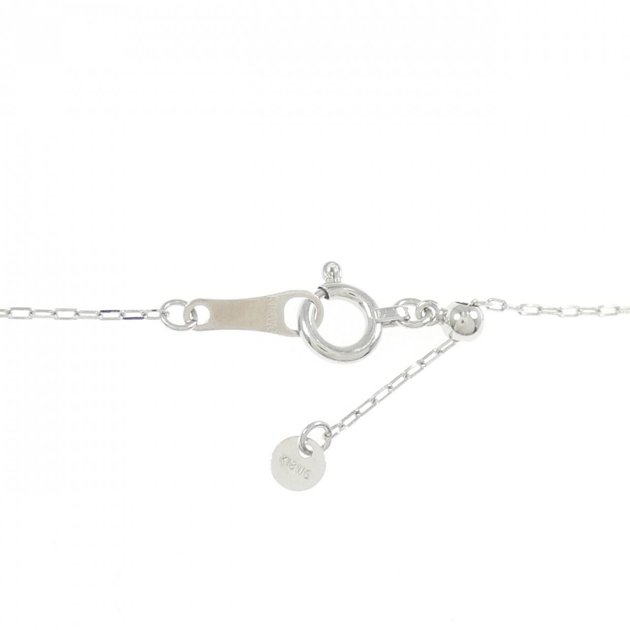 K18WG フラワー デマントイドガーネット ネックレス 0.41CT