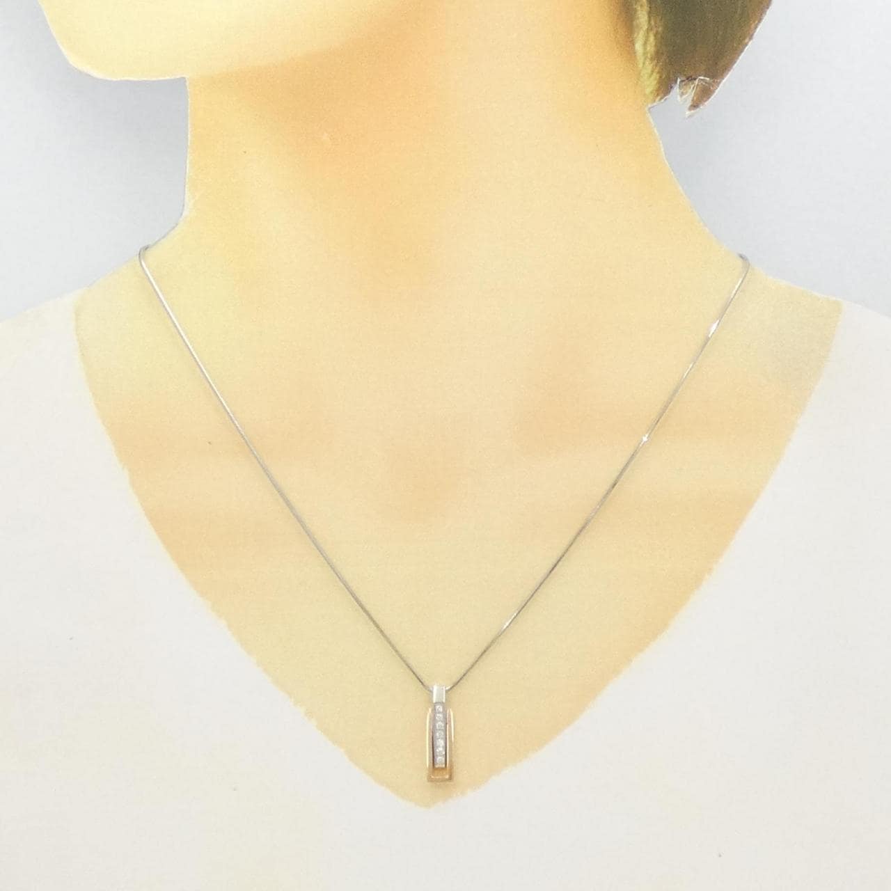 PT/K18PG Diamond necklace 0.10CT