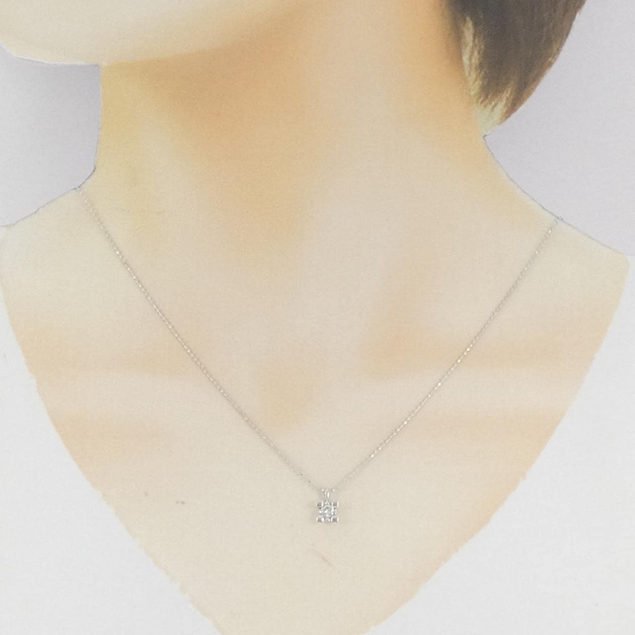 K18WG ダイヤモンド ネックレス 0.15CT