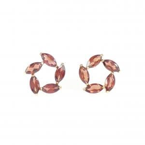 K18YG ガーネット ピアス 2.80CT