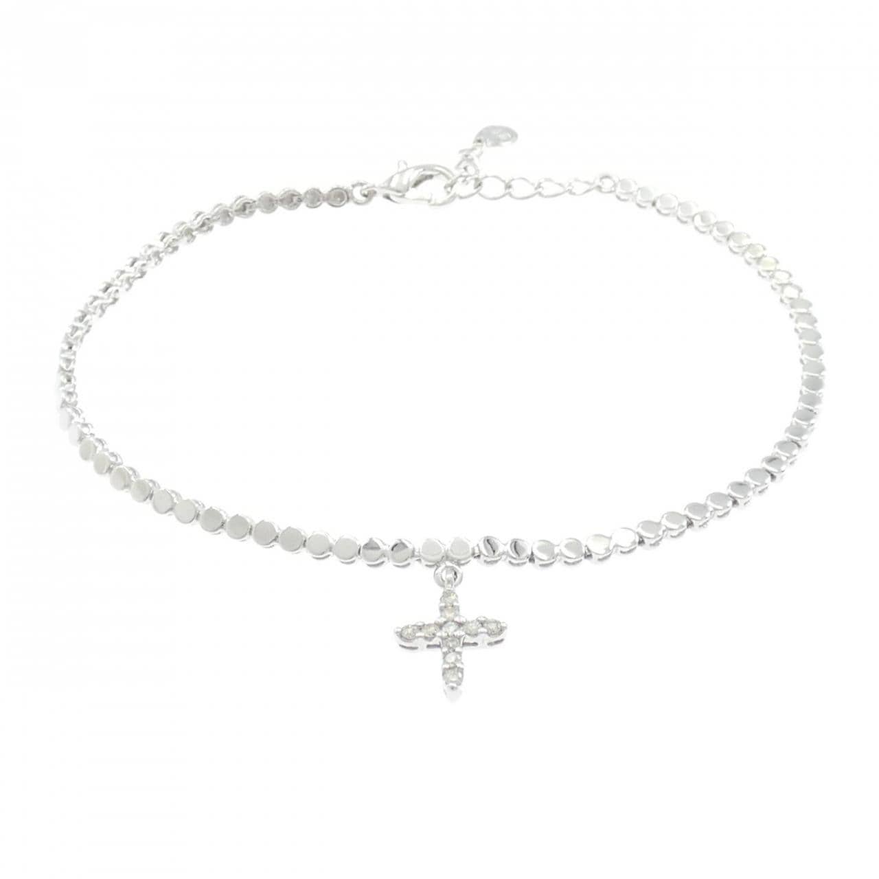 K18WG クロス ダイヤモンド ブレスレット 0.10CT