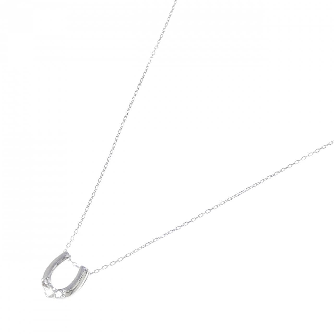 【新品】K18WG ダイヤモンド ネックレス 0.05CT
