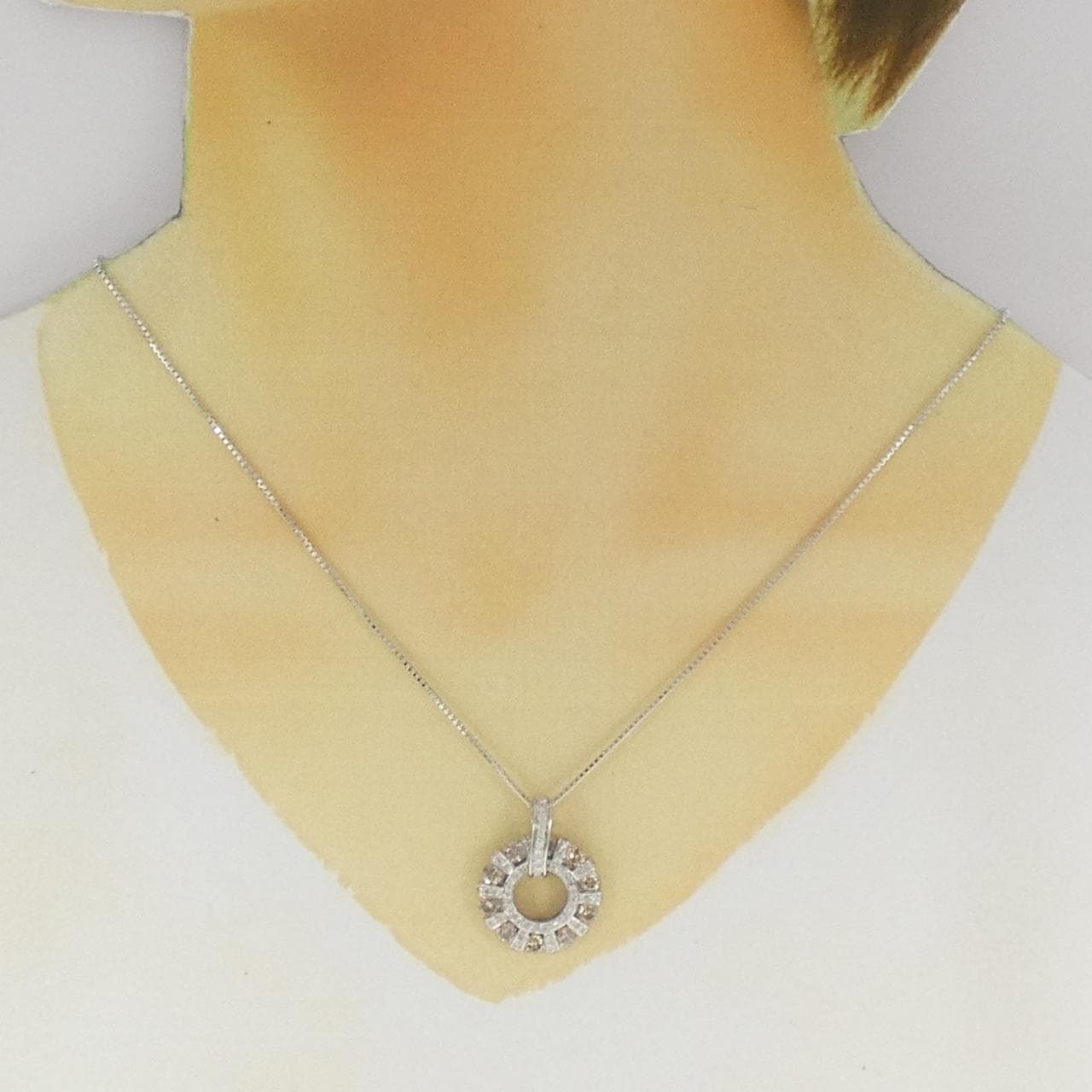 K18WG ダイヤモンド ネックレス 2.00CT
