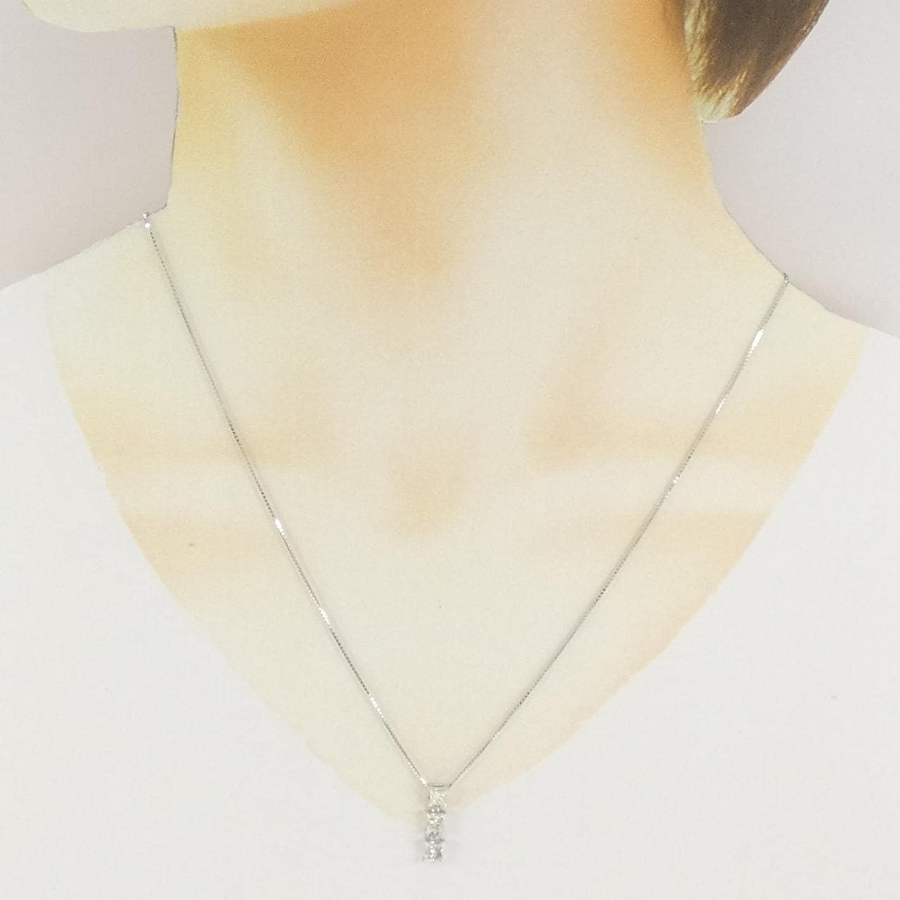 K18WG ダイヤモンド ネックレス 0.67CT