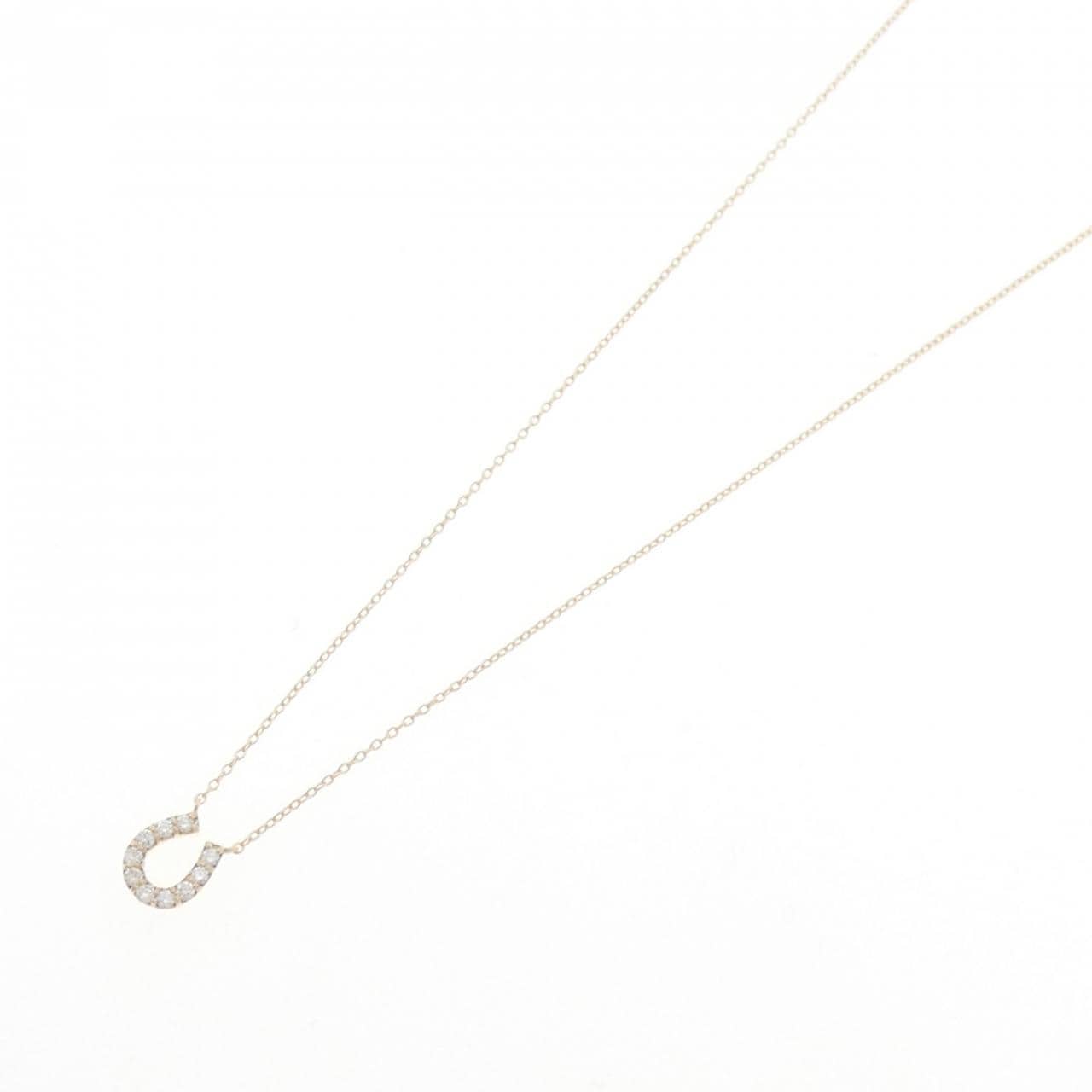 【リメイク】K10YG ホースシュー ダイヤモンド ネックレス 0.15CT