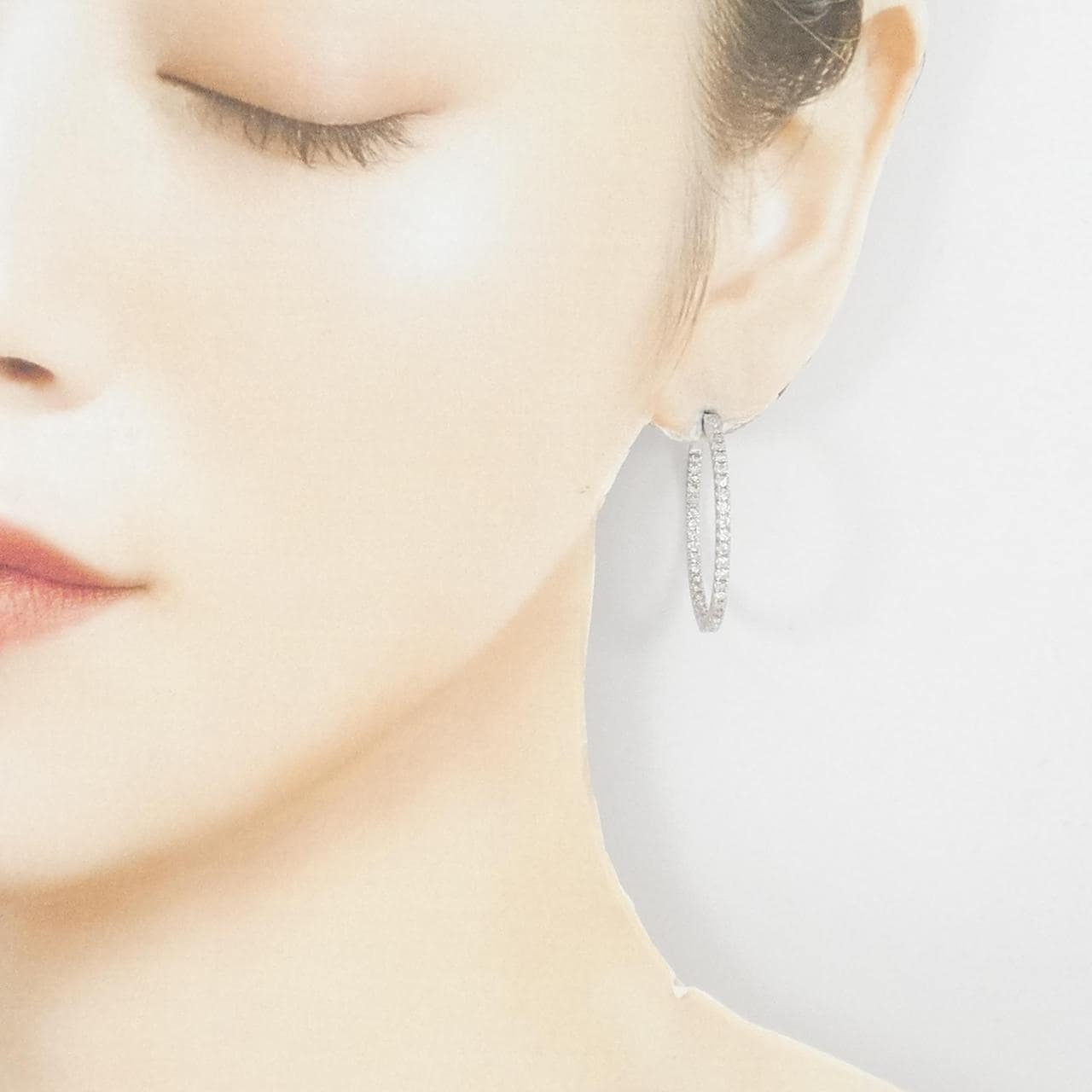 K18WG ダイヤモンド ピアス 1.24CT