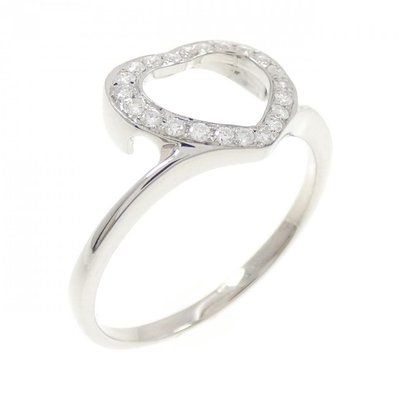 750WG ハート ダイヤモンド リング 0.18CT