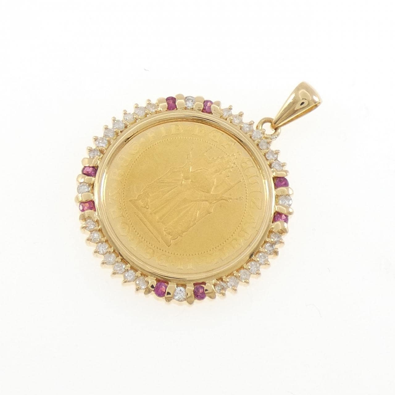 K18YG(枠) ルビー コイン