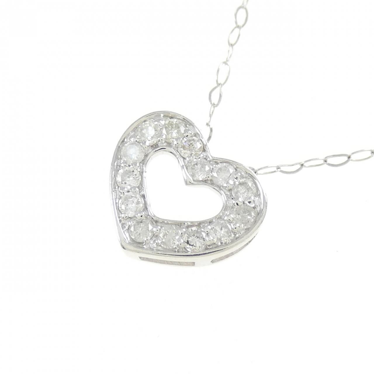 K18WG ハート ダイヤモンド ネックレス 0.30CT