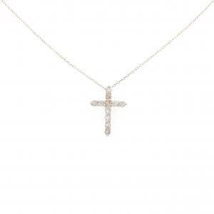 K18PG クロス ダイヤモンド ネックレス 0.20CT