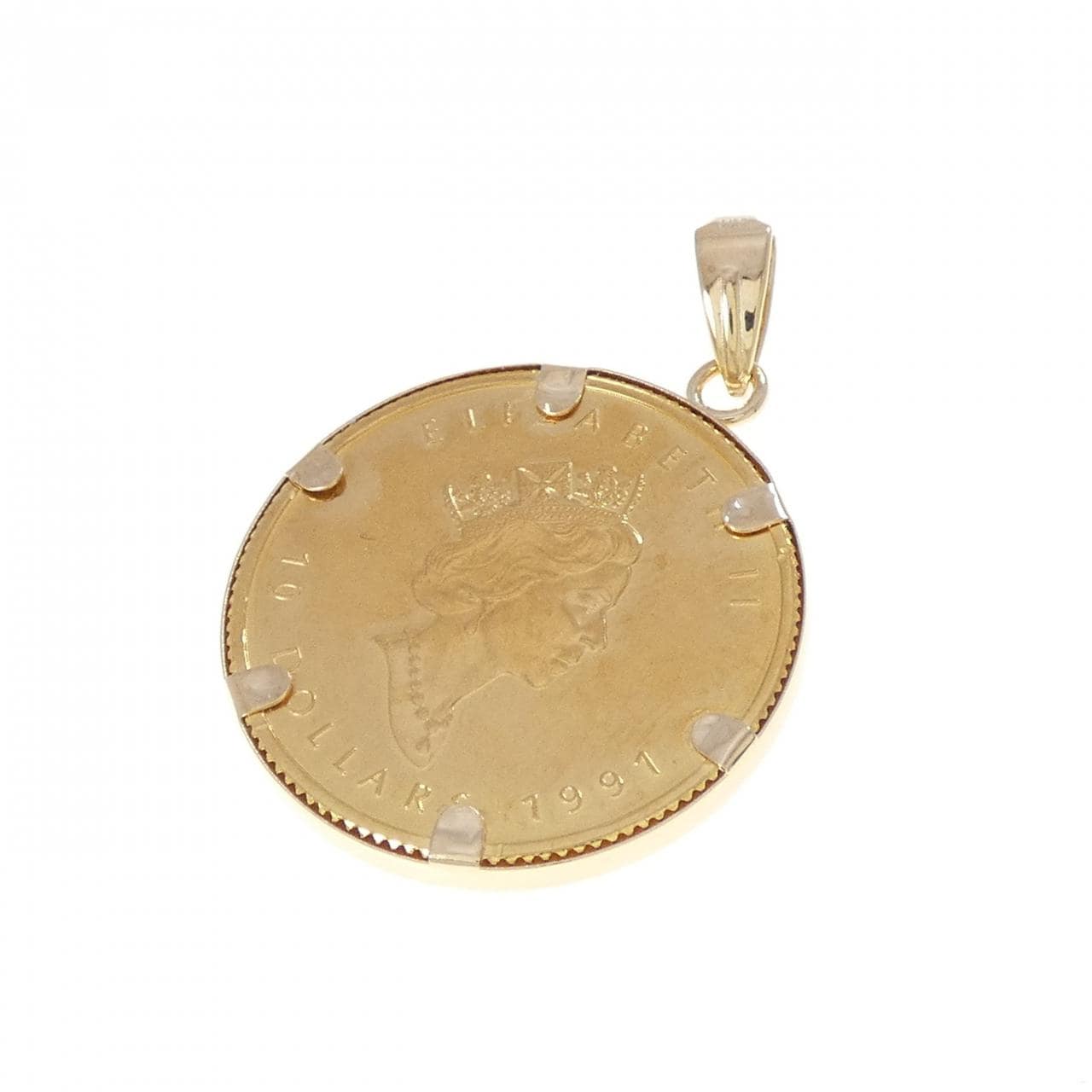 K18YG(枠) コイン ペンダント