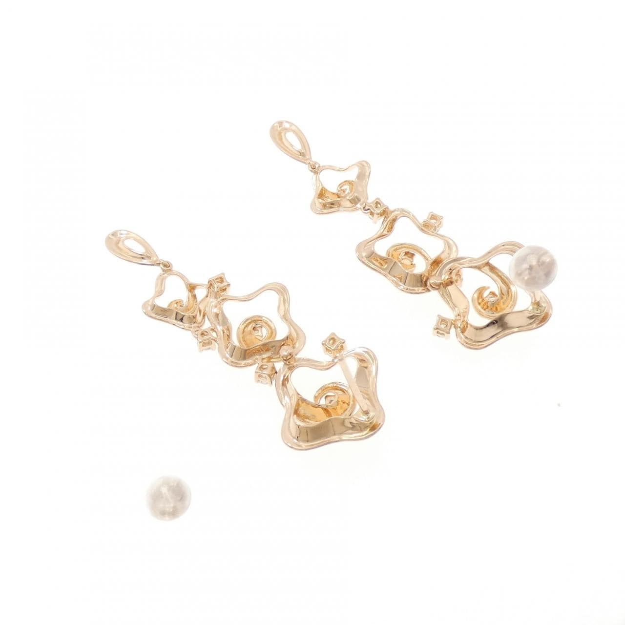 750PG/K18PG ダイヤモンド ピアス 0.98CT