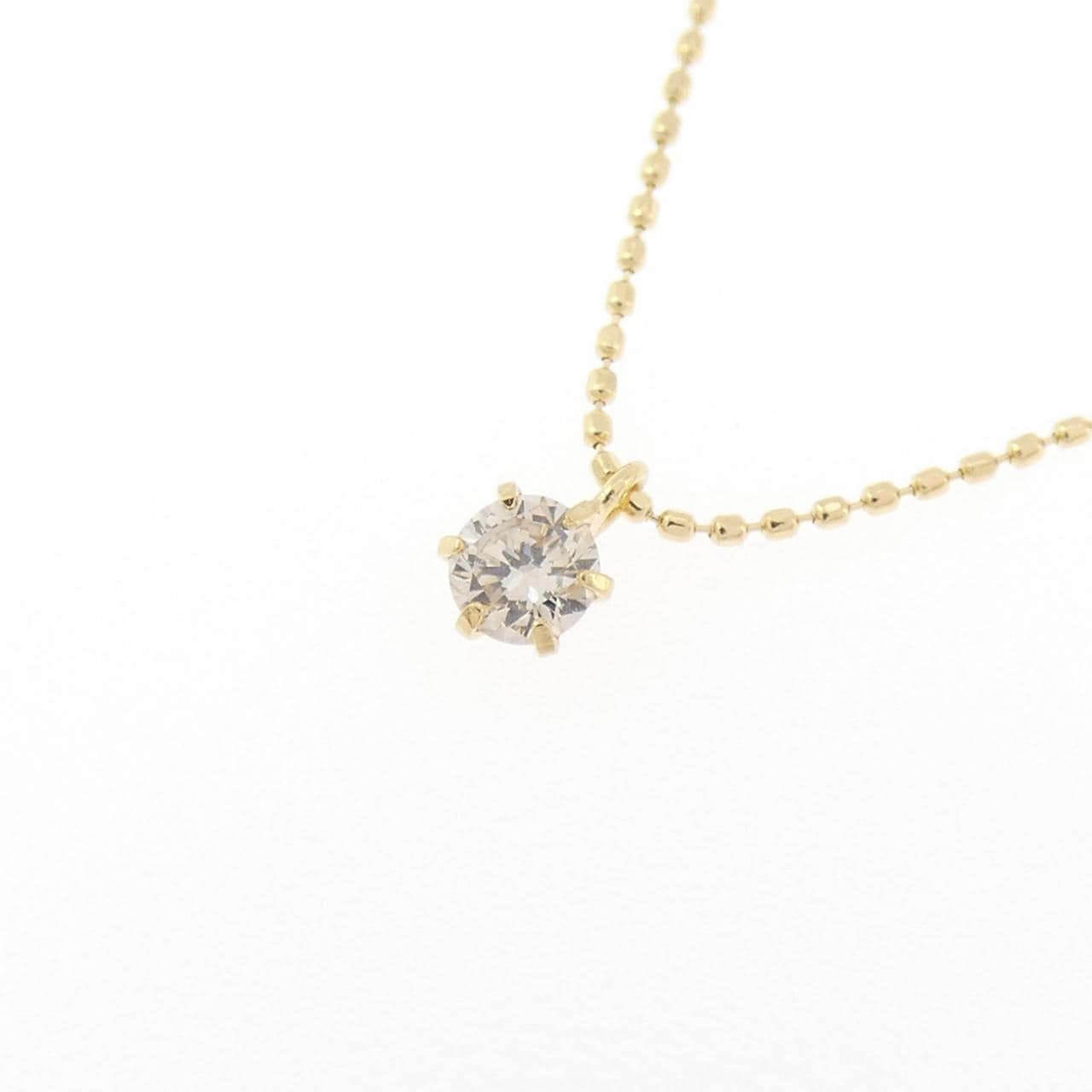 K18YG ソリティア ダイヤモンド ネックレス 0.08CT