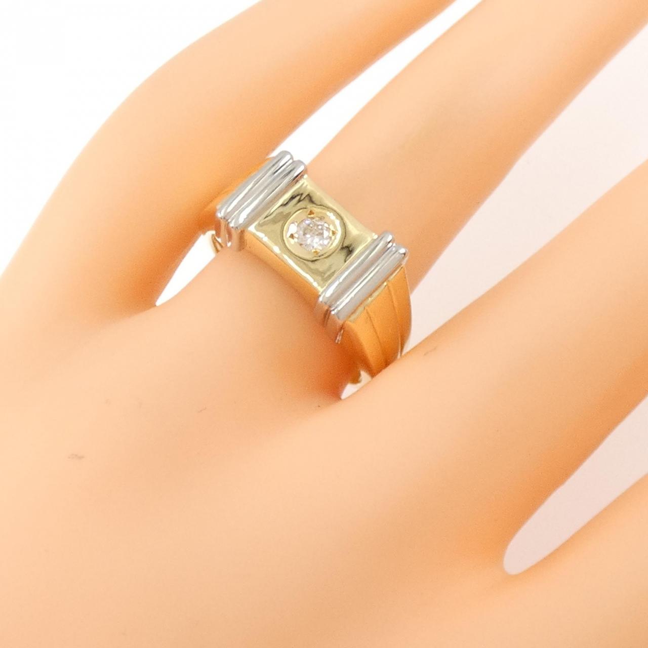 K18YG/PT鑽石0.1CT
