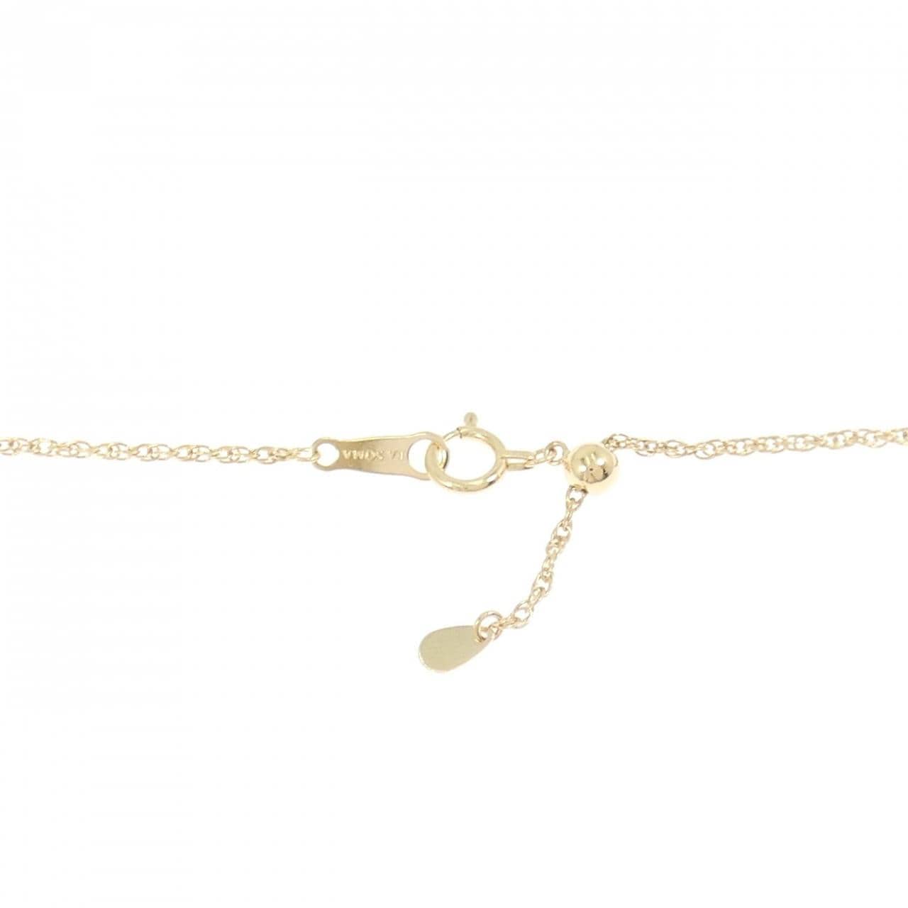 K18YG/PT900 フラワー ダイヤモンド ネックレス 0.30CT