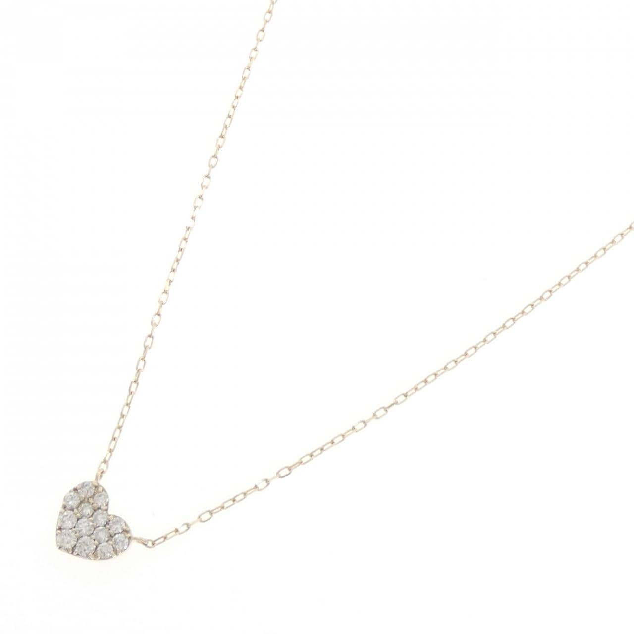 K10YG ハート ダイヤモンド ネックレス 0.30CT
