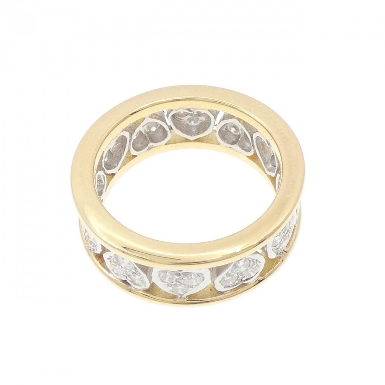 K18YG/K18WG ハート ダイヤモンド リング 0.85CT