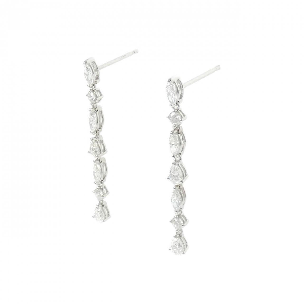 750WG/K18WG ダイヤモンド ピアス