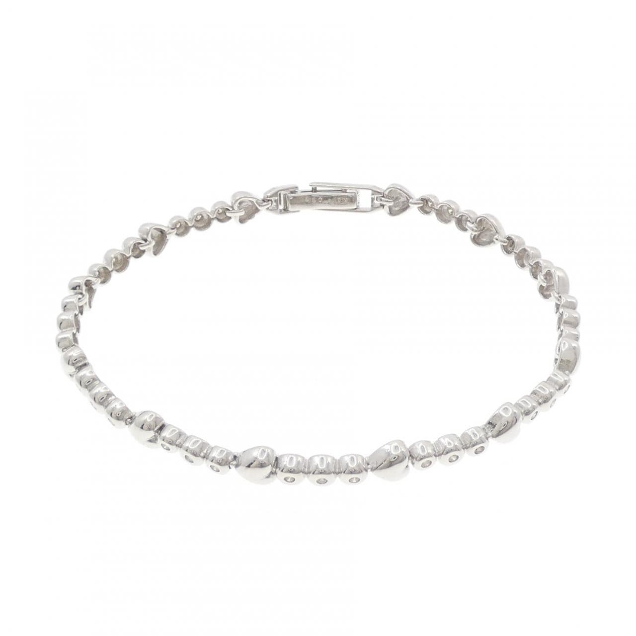 K18WG ハート ダイヤモンド ブレスレット 0.33CT