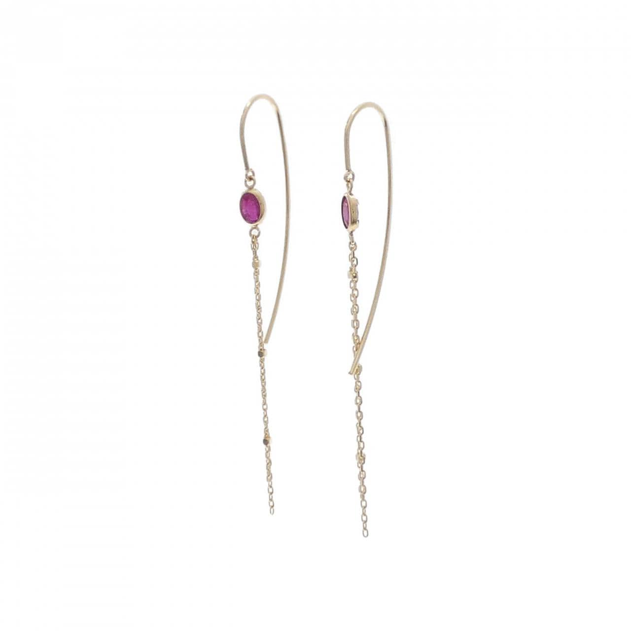 K10YG Ruby Earrings
