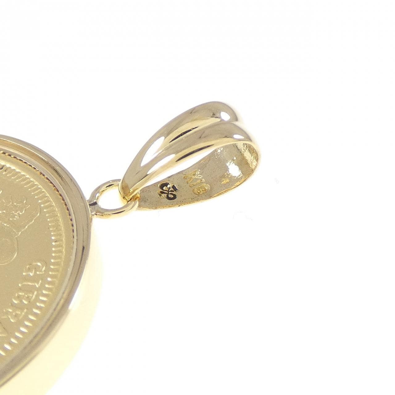 K18YG(枠) コイン ペンダント