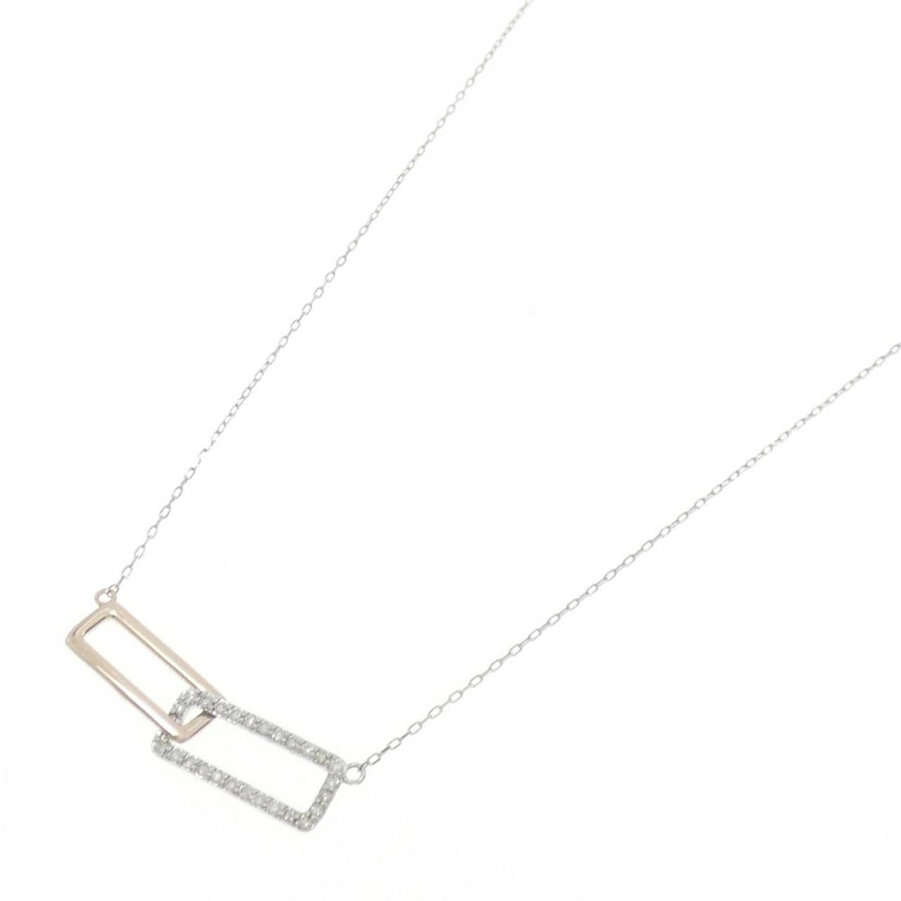 【新品】PT/K18PG ダイヤモンド ネックレス 0.13CT
