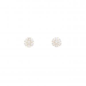 【リメイク】K10YG フラワー ダイヤモンド ピアス 0.30CT
