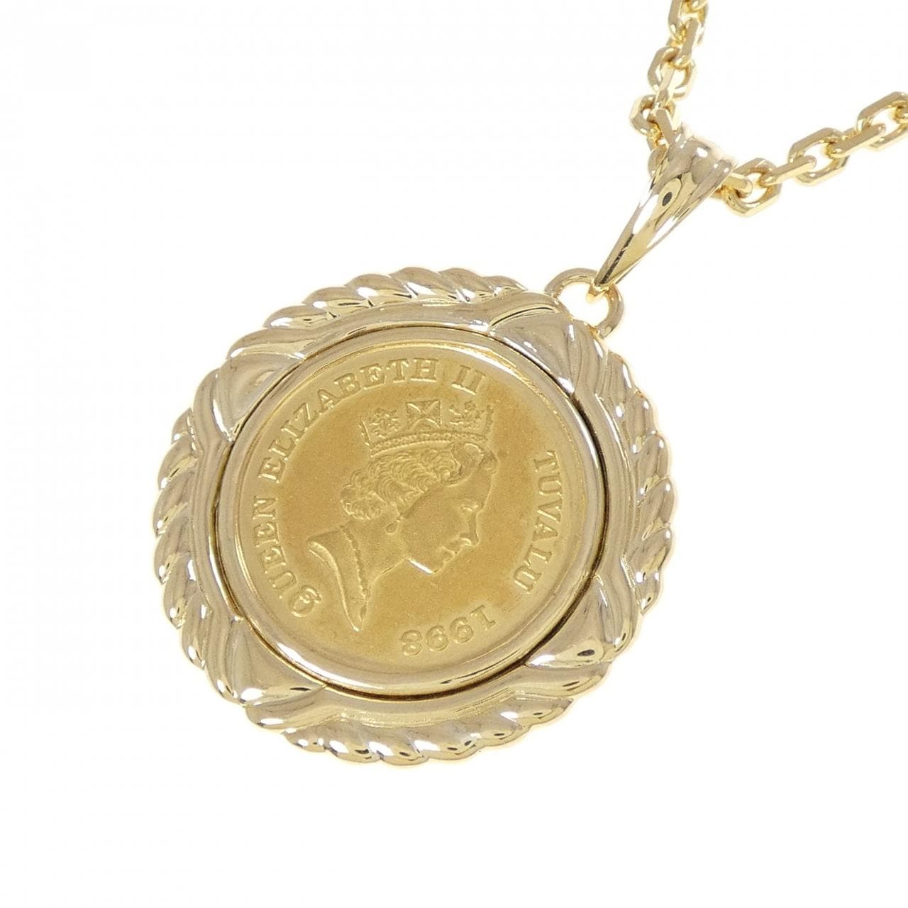 K18YG(枠) コイン ネックレス