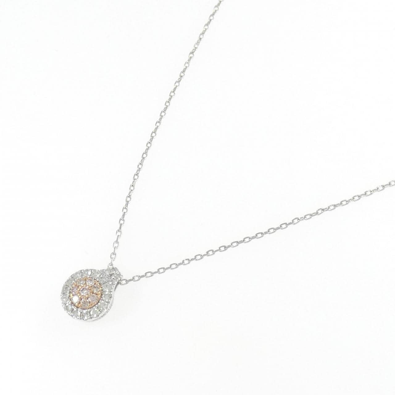 PT950/K18PG ピンクダイヤモンド ネックレス 0.07CT