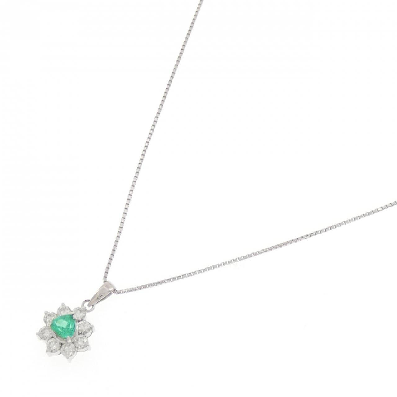 PT900/PT850 エメラルド ネックレス 0.40CT