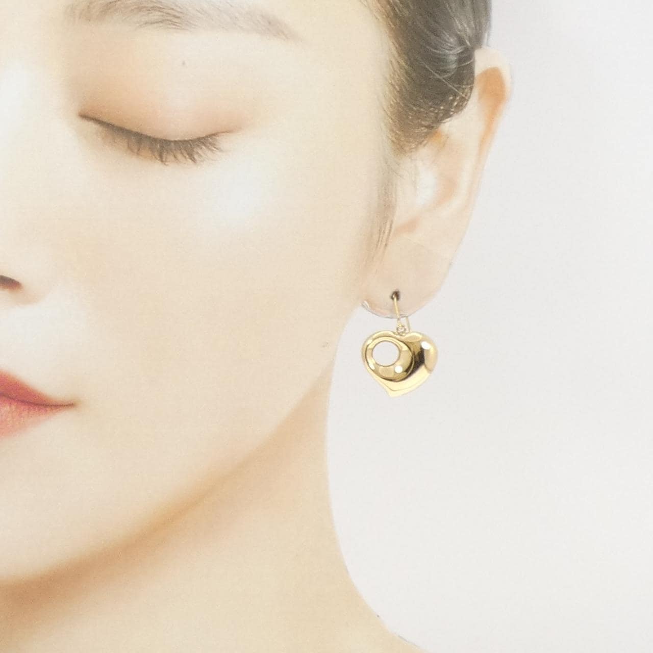 K18YG ハート ピアス