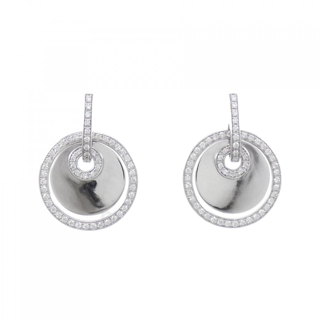 750WG/K18WG Diamond earrings 0.88CT