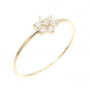 【リメイク】K18YG フラワー ダイヤモンド リング 0.10CT