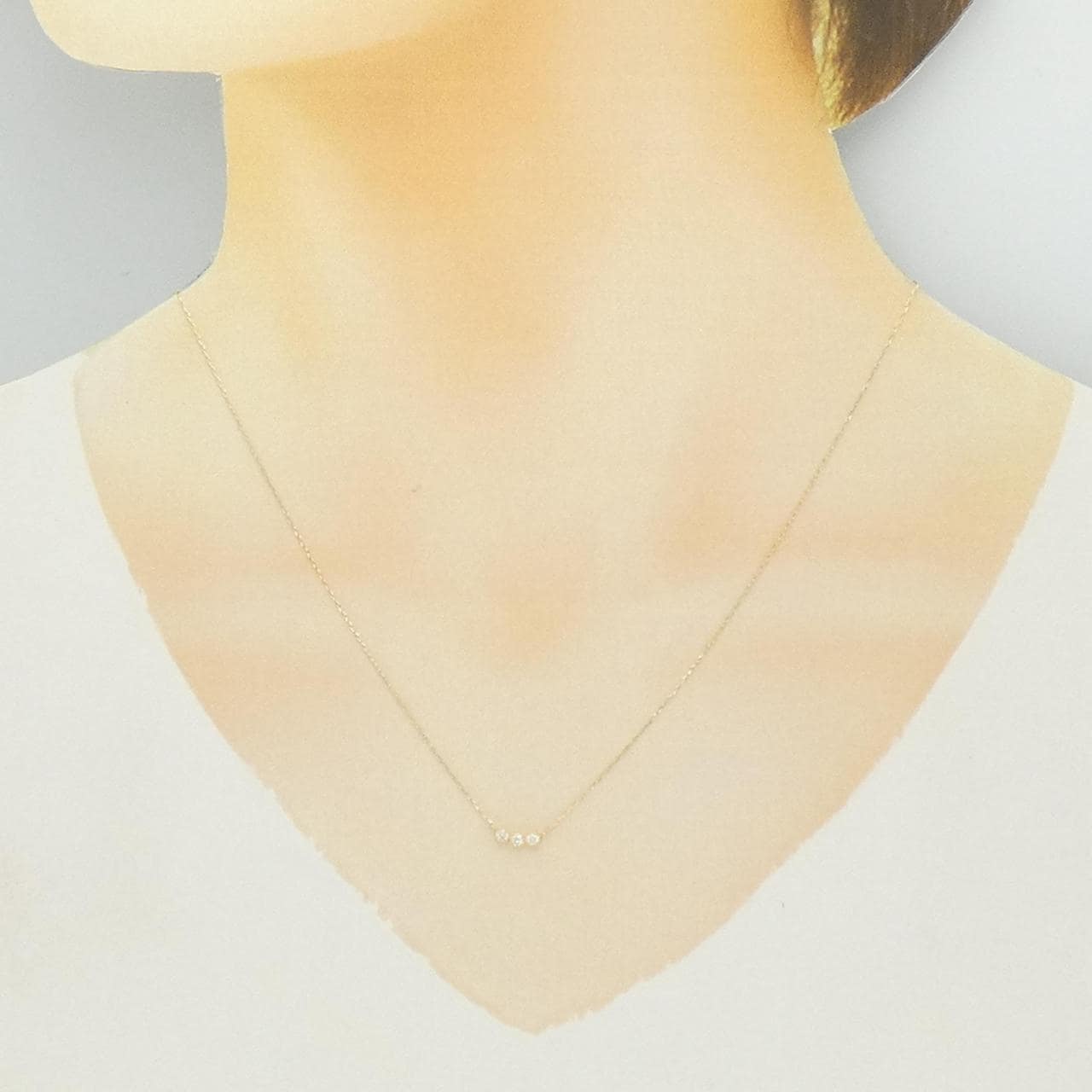 【リメイク】K18YG ダイヤモンド ネックレス 0.10CT
