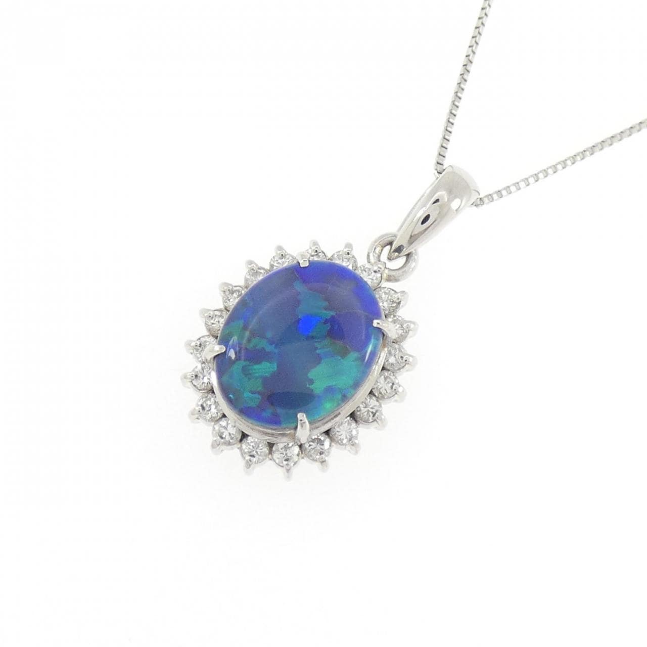 PT900/PT850 ブラックオパール ネックレス 1.97CT