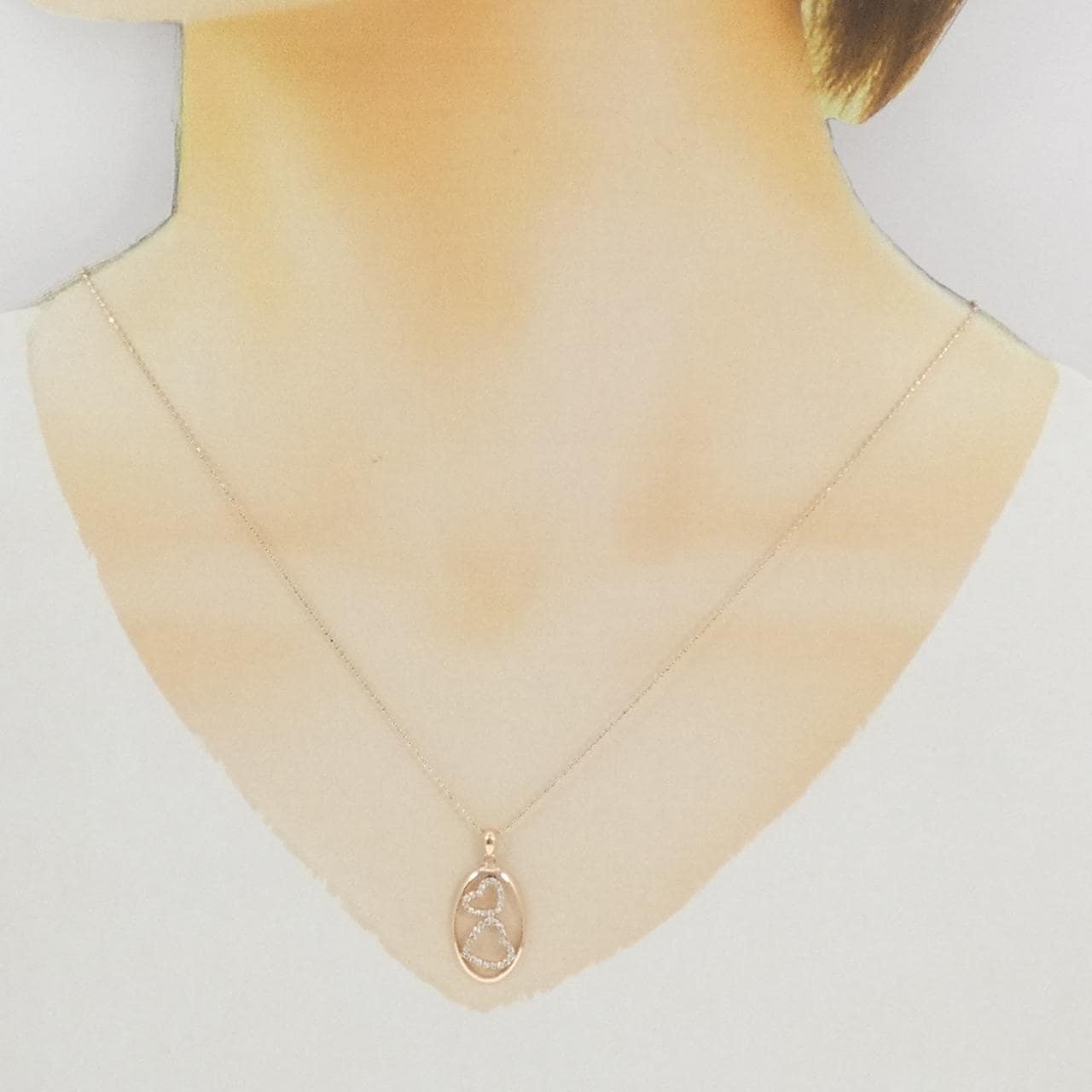 K10PG ハート ダイヤモンド ネックレス 0.18CT