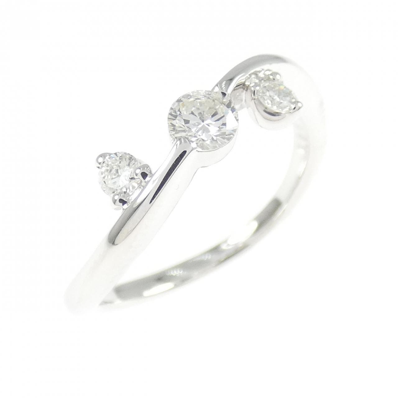 K18WG ダイヤモンド リング 0.35CT